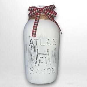 Vintage atlas Mason jar upcycled for Holidays